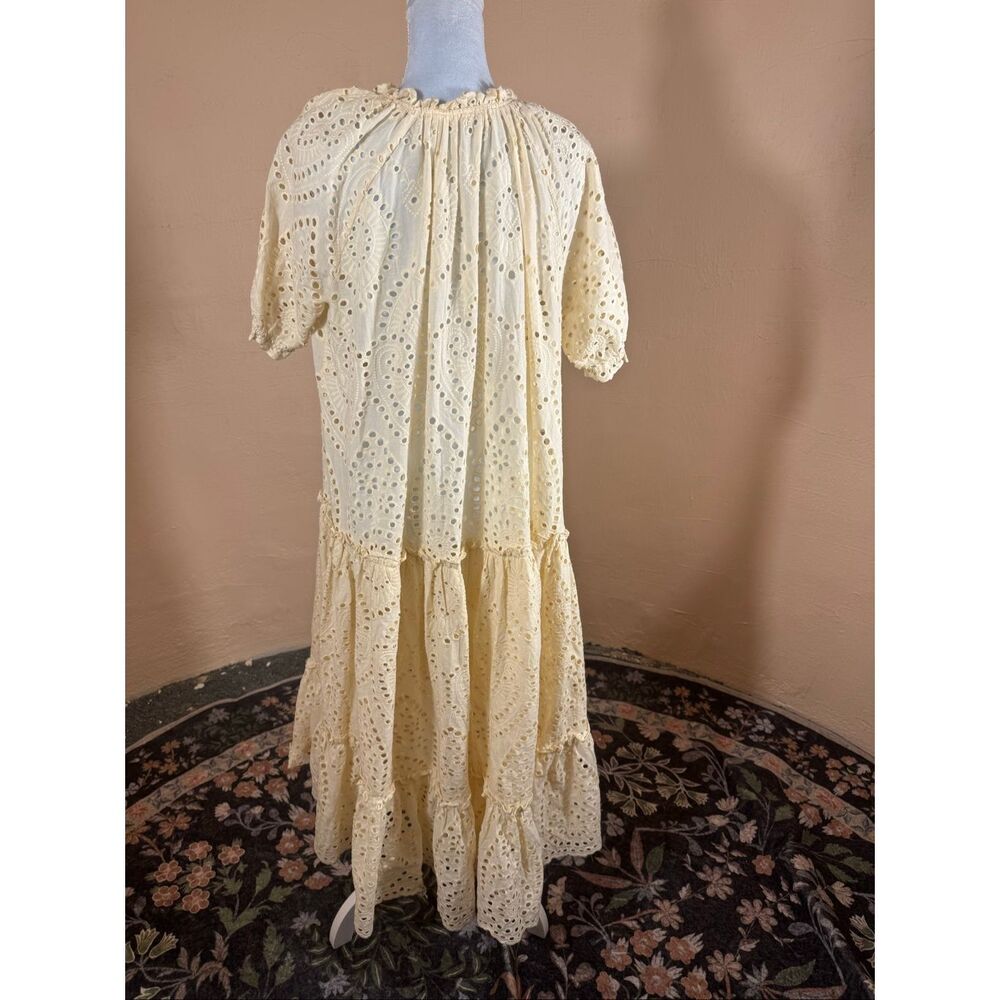 Spell & The Gypsy Collective Cream Eyelet Maxi Dress – Tiered | Tassel Tie Neckl - Picture 3 of 7